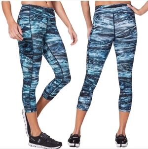 Lululemon Speed Up Crop 21" Shorelines Multi Blue Size 4